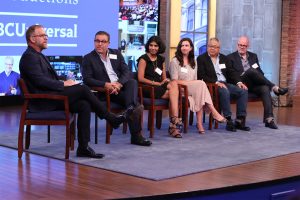 Corporate event venue: panel discussion at Stamford Studios